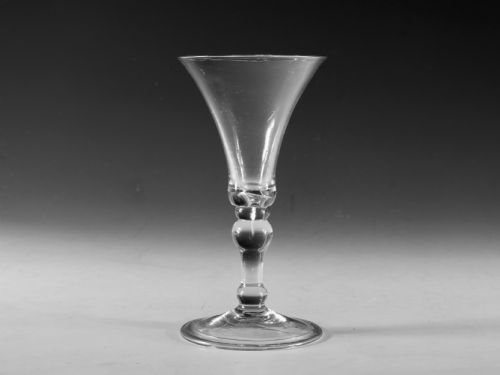 antique glassine glass baluster english c1730 - CATEGORY: ANTIQUE GLASS - DATED 18TH CENTURY