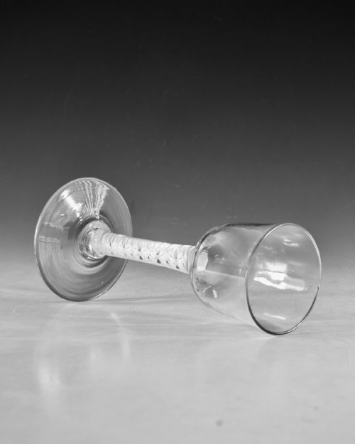 ANTIQUE GLASS OPAQUE TWIST WINE GLASS ENGLISH C1765 - ADDITIONAL PHOTO 4