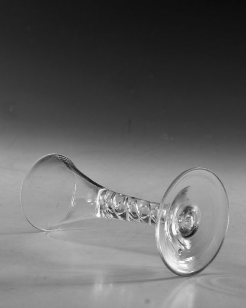 ANTIQUE GLASS WINE GLASS OPAQUE TWIST ENGLISH C1765 - ADDITIONAL PHOTO 2