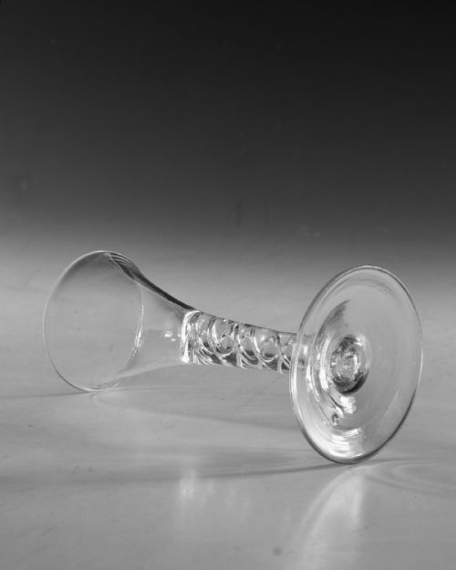 ANTIQUE GLASS WINE GLASS OPAQUE TWIST ENGLISH C1765 - ADDITIONAL PHOTO 4