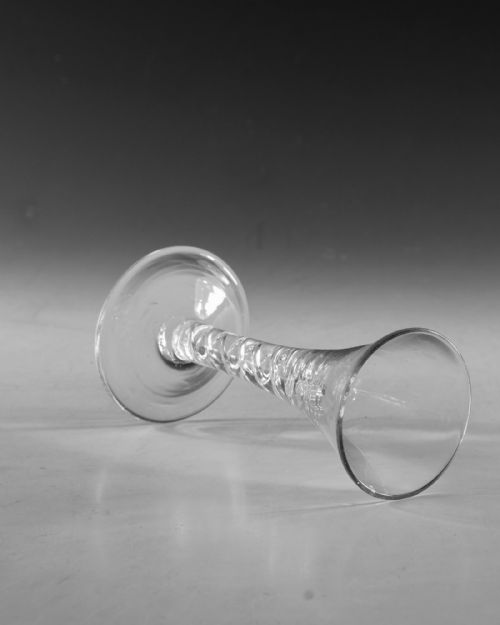ANTIQUE GLASS WINE GLASS OPAQUE TWIST ENGLISH C1765 - ADDITIONAL PHOTO 5