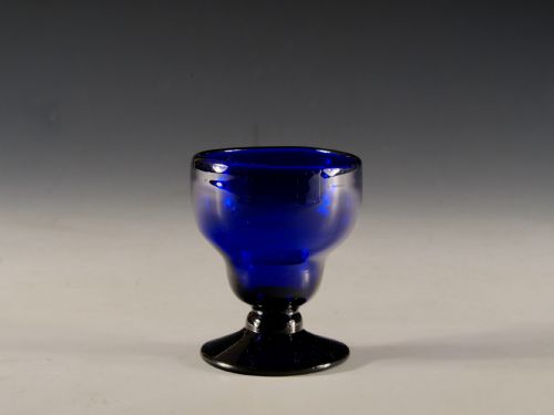antique glass bonnet glass blue english c1780 - CATEGORY: ANTIQUE GLASS - DATED 18TH CENTURY