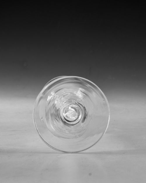 ANTIQUE GLASS AIR TWIST WINE GLASS ENGLISH C1755 - ADDITIONAL PHOTO 4