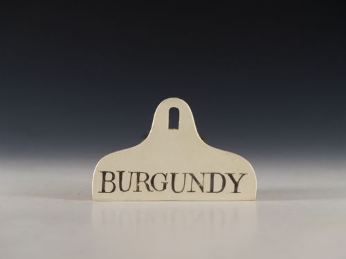 bin label burgundy english mid 19th century - CATEGORY: ANTIQUE CERAMICS - DATED 19TH CENTURY