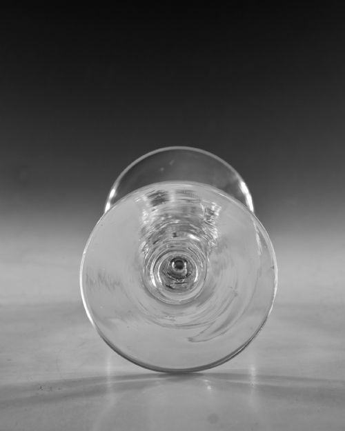 ANTIQUE GLASS FACET STEM WINE GLASS ENGLISH C1770 - ADDITIONAL PHOTO 4
