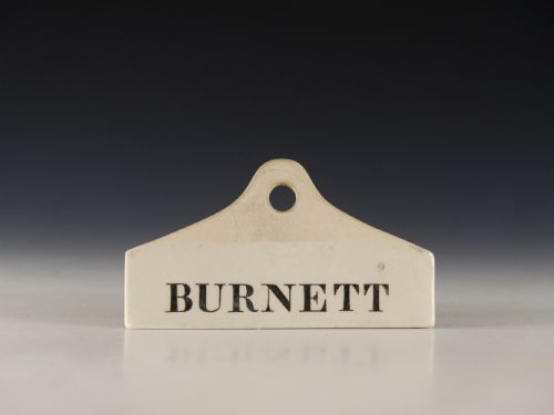 bin label burnett english early 19th century - CATEGORY: ANTIQUE CERAMICS - DATED 19TH CENTURY