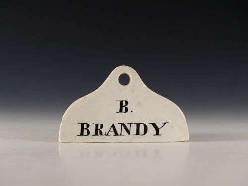 bin label b brandy english early 19th century - CATEGORY: ANTIQUE CERAMICS - DATED 19TH CENTURY