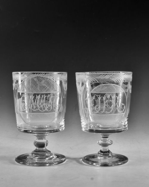 PAIR OF MARRIAGE RUMMERS ENGLISH C1810 - ADDITIONAL PHOTO 1