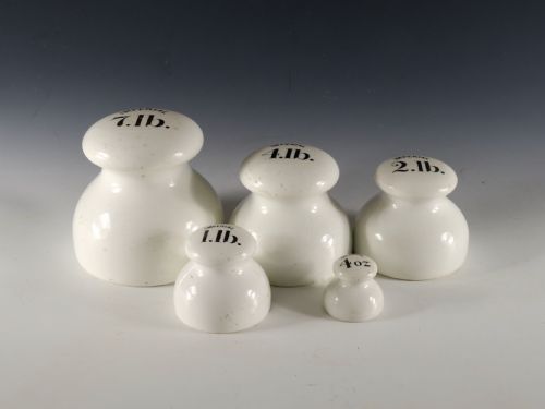 PORCELAIN WEIGHTS 7LB 4LB 2LB 1LB AND 4 OZ - ADDITIONAL PHOTO 2