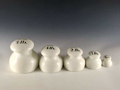 PORCELAIN WEIGHTS 7LB 4LB 2LB 1LB AND 4 OZ - ADDITIONAL PHOTO 3