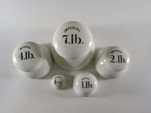 PORCELAIN WEIGHTS 7LB 4LB 2LB 1LB AND 4 OZ - ADDITIONAL PHOTO 5