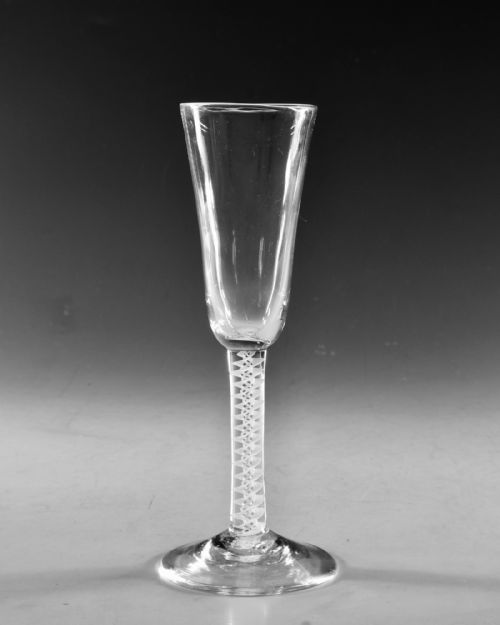 ANTIQUE GLASS ALE GLASS OPAQUE TWIST ENGLISH C1765 - ADDITIONAL PHOTO 1