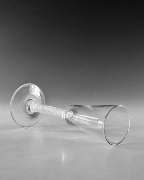 ANTIQUE GLASS ALE GLASS OPAQUE TWIST ENGLISH C1765 - ADDITIONAL PHOTO 4