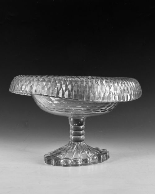 ANTIQUE GLASS IRISH TURNOVER BOWL C1790 - ADDITIONAL PHOTO 4