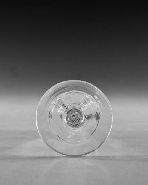 ANTIQUE GLASS FACET STEM WINE GLASS ENGLISH C1780 - ADDITIONAL PHOTO 4