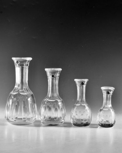 ANTIQUE GLASS SET OF FOUR SPIRIT MEASURE ENGLISH 1869 - ADDITIONAL PHOTO 2