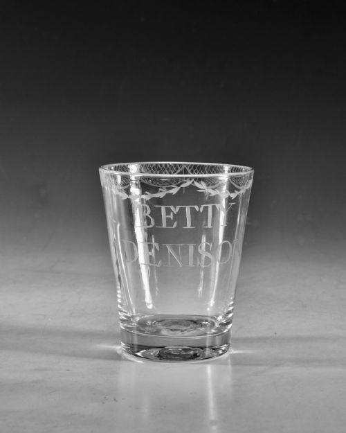 ANTIQUE GLASS PAIR OF TUMBLERS C1790 - ADDITIONAL PHOTO 2