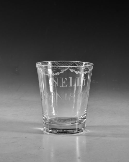 ANTIQUE GLASS PAIR OF TUMBLERS C1790 - ADDITIONAL PHOTO 3