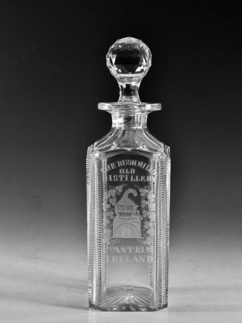 ANTIQUE GLASS BUSHMILLS WHISKEY DECANTER C1890 - ADDITIONAL PHOTO 1