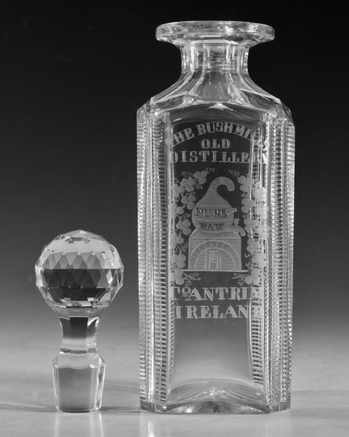 ANTIQUE GLASS BUSHMILLS WHISKEY DECANTER C1890 - ADDITIONAL PHOTO 3