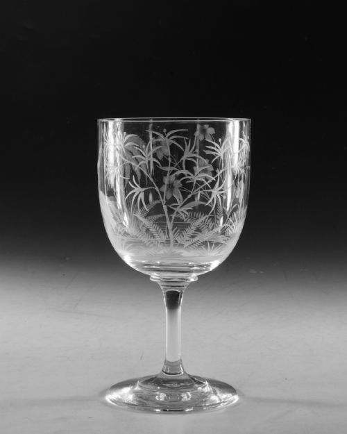 ANTIQUE GLASS ENGRAVED GOBLET JOSEPH KELLER C1880 - ADDITIONAL PHOTO 2