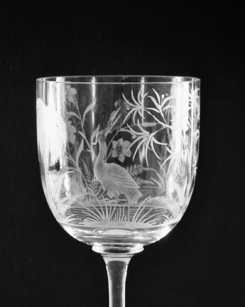 ANTIQUE GLASS ENGRAVED GOBLET JOSEPH KELLER C1880 - ADDITIONAL PHOTO 5