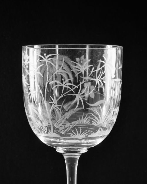 ANTIQUE GLASS ENGRAVED GOBLET JOSEPH KELLER C1880 - ADDITIONAL PHOTO 6