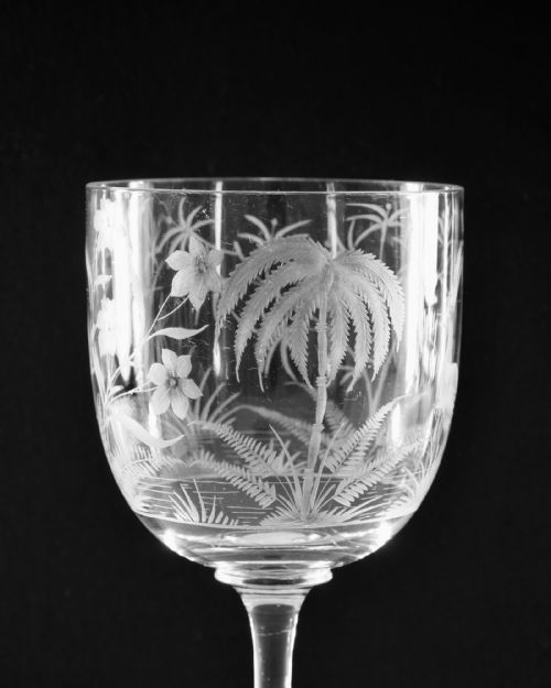 ANTIQUE GLASS ENGRAVED GOBLET JOSEPH KELLER C1880 - ADDITIONAL PHOTO 8