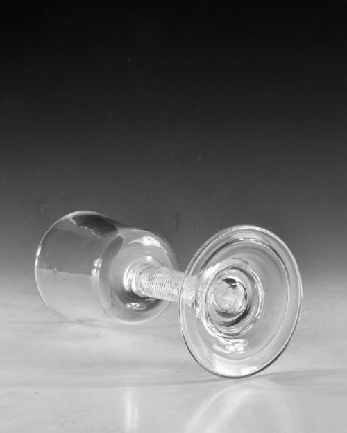 ANTIQUE GLASS GOBLET AIR TWIST ENGLISH C1755 - ADDITIONAL PHOTO 2