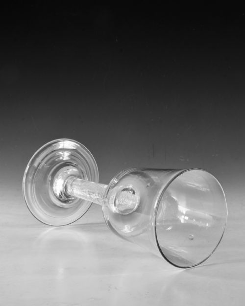 ANTIQUE GLASS GOBLET AIR TWIST ENGLISH C1755 - ADDITIONAL PHOTO 3