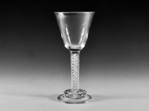 antique glass wine goblet mercury twist english c1755 - CATEGORY: ANTIQUE GLASS - DATED 18TH CENTURY