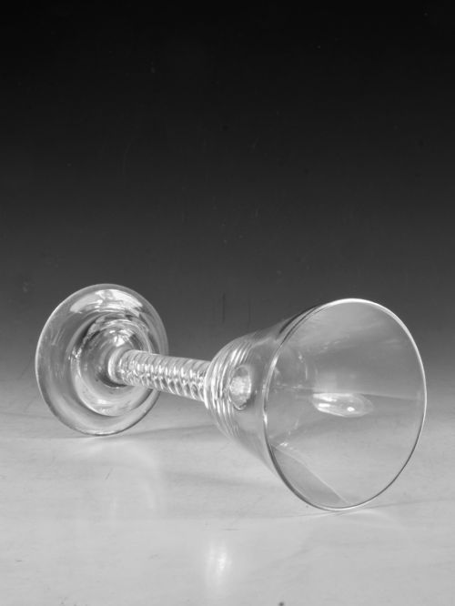 ANTIQUE GLASS WINE GOBLET MERCURY TWIST ENGLISH C1755 - ADDITIONAL PHOTO 3