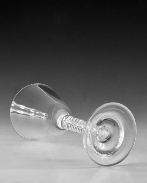 ANTIQUE GLASS WINE GOBLET MERCURY TWIST ENGLISH C1755 - ADDITIONAL PHOTO 6