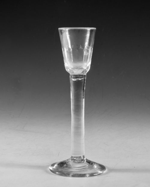 ANTIQUE GLASS CORDIAL GLASS PLAIN STEM ENGLISH C1745 - ADDITIONAL PHOTO 1