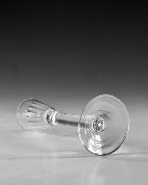 ANTIQUE GLASS CORDIAL GLASS PLAIN STEM ENGLISH C1745 - ADDITIONAL PHOTO 2