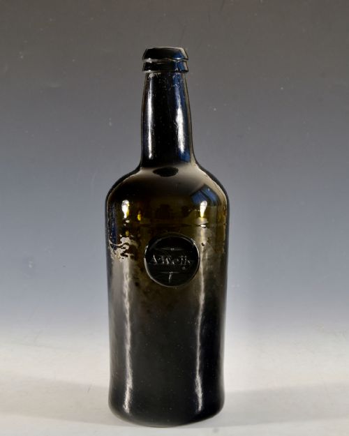 ANTIQUE GLASS SEALED WINE BOTTLE A KELLY C1790 1800 - ADDITIONAL PHOTO 1