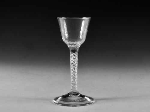 antique glass wine glass mercury twist english c1755 - CATEGORY: ANTIQUE GLASS - DATED 18TH CENTURY