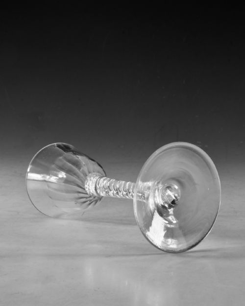 ANTIQUE GLASS WINE GLASS MERCURY TWIST ENGLISH C1755 - ADDITIONAL PHOTO 2