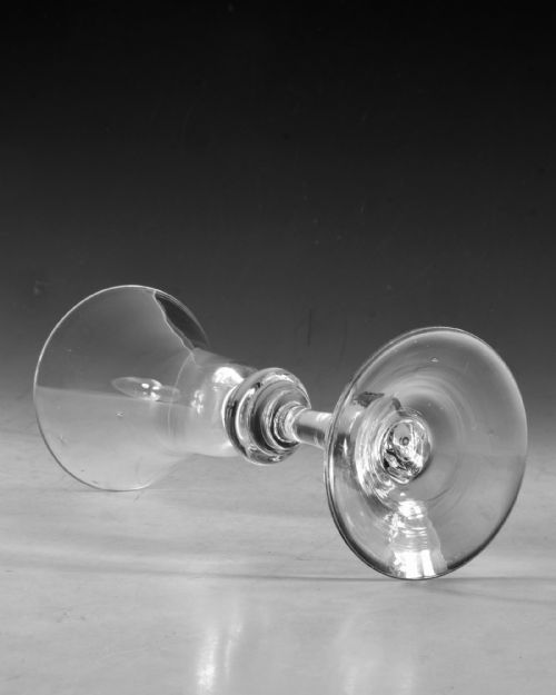 ANTIQUE GLASS BALUSTER WINE GLASS ENGLISH C1725 - ADDITIONAL PHOTO 2