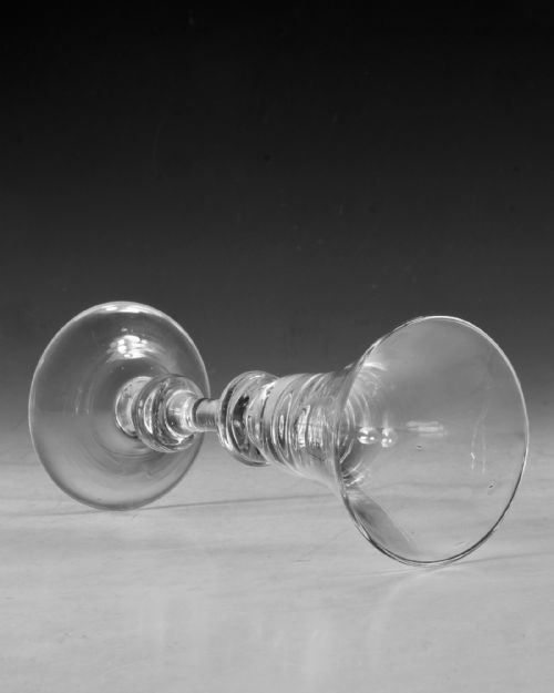 ANTIQUE GLASS BALUSTER WINE GLASS ENGLISH C1725 - ADDITIONAL PHOTO 3