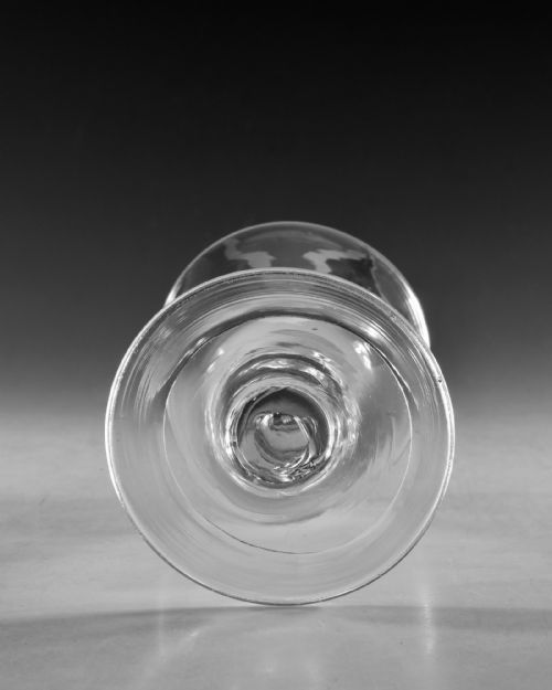 ANTIQUE GLASS WINE GOBLET PLAIN STEM ENGLISH C1745 - ADDITIONAL PHOTO 5