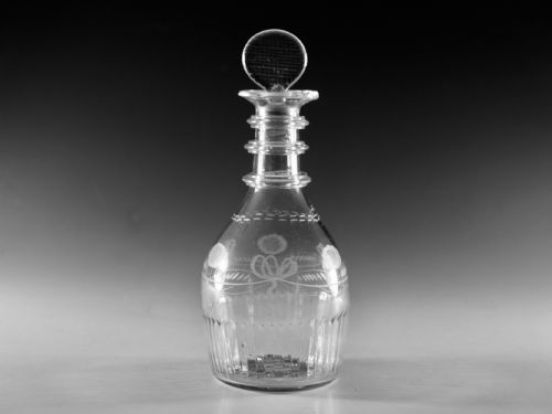 antique glass decanter marked waterloo co cork - CATEGORY: ANTIQUE GLASS - DATED GEORGIAN