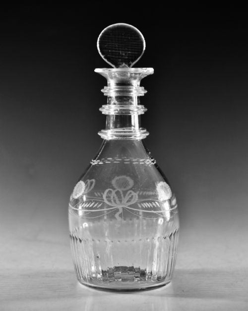 ANTIQUE GLASS DECANTER MARKED WATERLOO CO CORK - ADDITIONAL PHOTO 1