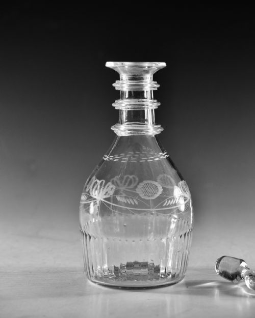 ANTIQUE GLASS DECANTER MARKED WATERLOO CO CORK - ADDITIONAL PHOTO 3