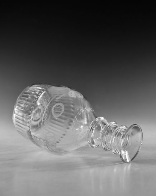 ANTIQUE GLASS DECANTER MARKED WATERLOO CO CORK - ADDITIONAL PHOTO 5