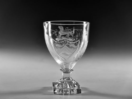 antique glass rummer armorial english c1800 - CATEGORY: ANTIQUE GLASS - DATED GEORGIAN