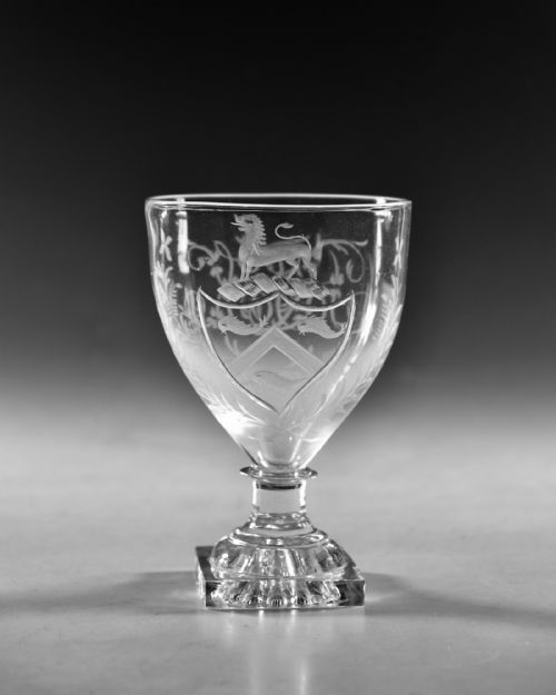 ANTIQUE GLASS RUMMER ARMORIAL ENGLISH C1800 - ADDITIONAL PHOTO 1