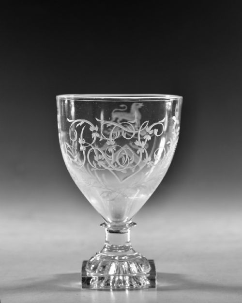 ANTIQUE GLASS RUMMER ARMORIAL ENGLISH C1800 - ADDITIONAL PHOTO 4