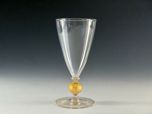 antique glass goblet powell whitefriars c1905 - CATEGORY: ANTIQUE GLASS - DATED EDWARDIAN