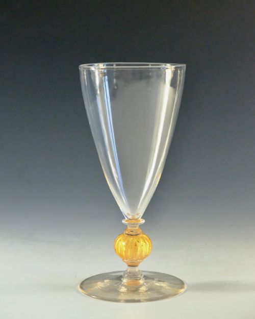 ANTIQUE GLASS GOBLET POWELL WHITEFRIARS C1905 - ADDITIONAL PHOTO 1